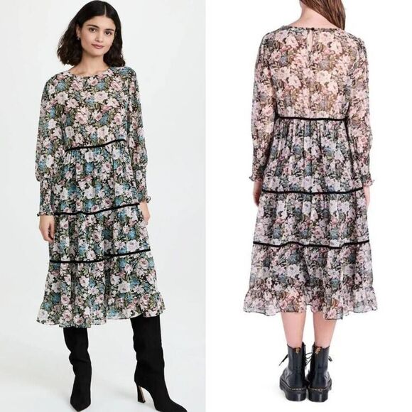 en Saison Floral Print Midi Dress L Nwt - Picture 1 of 12